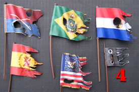 Battle damaged tridimensional Flags