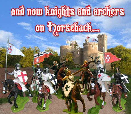Medieval Knights and archers on horseback