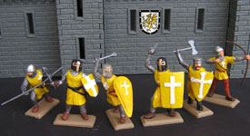 Crusaders knights in yellow tunics set